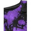 imageAvanova Women Distressed Loose Crop Top Oversized Short Sleeve Ripped Tee ShirtTie Dye Purple