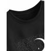 imageAvanova Women Graphic Oversized Ripped Boxy Tee Shirt Distressed Short Sleeve Crop TopBlack C