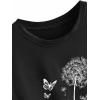 imageAvanova Women Graphic Oversized Ripped Boxy Tee Shirt Distressed Short Sleeve Crop TopBlack Dandelion