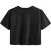 imageAvanova Women Graphic Oversized Ripped Boxy Tee Shirt Distressed Short Sleeve Crop TopBlack F