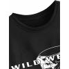 imageAvanova Women Graphic Oversized Ripped Boxy Tee Shirt Distressed Short Sleeve Crop TopBlack G