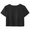 imageAvanova Women Graphic Oversized Ripped Boxy Tee Shirt Distressed Short Sleeve Crop TopBlack Ringer