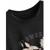 imageAvanova Women Graphic Oversized Ripped Boxy Tee Shirt Distressed Short Sleeve Crop TopBlack Sunflower