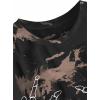 imageAvanova Women Graphic Oversized Ripped Boxy Tee Shirt Distressed Short Sleeve Crop TopTie Dye Brown
