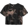 imageAvanova Women Graphic Oversized Ripped Boxy Tee Shirt Distressed Short Sleeve Crop TopTie Dye Brown