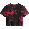 imageAvanova Women Graphic Oversized Ripped Boxy Tee Shirt Distressed Short Sleeve Crop TopTie Dye Red