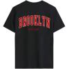 imageAvanova Women Graphic Oversized TShirt Short Sleeve Letter Print Loose Tee TopBlack Brooklyn