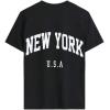 imageAvanova Women Graphic Oversized TShirt Short Sleeve Letter Print Loose Tee TopBlack Ny