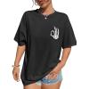 imageAvanova Women Graphic Oversized TShirt Short Sleeve Letter Print Loose Tee TopBlack Skull