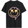 imageAvanova Women Graphic Oversized TShirt Short Sleeve Letter Print Loose Tee TopBlack Smile
