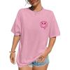 imageAvanova Women Graphic Oversized TShirt Short Sleeve Letter Print Loose Tee TopPink