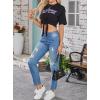 imageAvanova Women Graphic Tee Tie Front Short Sleeve Crop Top Oversized T ShirtBlack