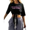 imageAvanova Women Graphic Tee Tie Front Short Sleeve Crop Top Oversized T ShirtBlack B