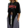 imageAvanova Women Graphic Tee Tie Front Short Sleeve Crop Top Oversized T ShirtBlack Bk