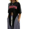 imageAvanova Women Graphic Tee Tie Front Short Sleeve Crop Top Oversized T ShirtBlack Boston