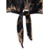 imageAvanova Women Graphic Tee Tie Front Short Sleeve Crop Top Oversized T ShirtBlack Brown La