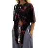 imageAvanova Women Graphic Tee Tie Front Short Sleeve Crop Top Oversized T ShirtBlack Red