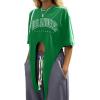 imageAvanova Women Graphic Tee Tie Front Short Sleeve Crop Top Oversized T ShirtGreen