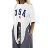 imageAvanova Women Graphic Tee Tie Front Short Sleeve Crop Top Oversized T ShirtWhite Usa