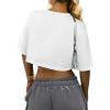 imageAvanova Women Graphic Tee Tie Front Short Sleeve Crop Top Oversized T ShirtWhite Ww