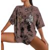 imageAvanova Women Tigers Graphic Oversized Tee Top Short Sleeve Loose Crewneck Summer TShirtBlack Brown