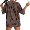 imageAvanova Women Tigers Graphic Oversized Tee Top Short Sleeve Loose Crewneck Summer TShirtBlack Brown