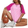 imageAvanova Women Tigers Graphic Oversized Tee Top Short Sleeve Loose Crewneck Summer TShirtHot Pink a