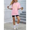 imageAvanova Women Tigers Graphic Oversized Tee Top Short Sleeve Loose Crewneck Summer TShirtSmile Pink