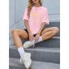 imageAvanova Women Tigers Graphic Oversized Tee Top Short Sleeve Loose Crewneck Summer TShirtSmile Pink