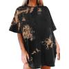 imageAvanova Women Tigers Graphic Oversized Tee Top Short Sleeve Loose Crewneck Summer TShirtTie Dye Brown a