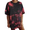 imageAvanova Women Tigers Graphic Oversized Tee Top Short Sleeve Loose Crewneck Summer TShirtTie Dye Red