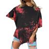 imageAvanova Women Tigers Graphic Oversized Tee Top Short Sleeve Loose Crewneck Summer TShirtTie Dye Red