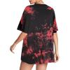 imageAvanova Women Tigers Graphic Oversized Tee Top Short Sleeve Loose Crewneck Summer TShirtTiedye Red C