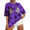 imageAvanova Women Tigers Graphic Oversized Tee Top Short Sleeve Loose Crewneck Summer TShirtTiger Purple Black