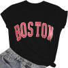 imageAvanova Womens Graphic Letter Print Short Sleeve TShirts Crewneck Casual Summer Cute Tees TopsBlack C