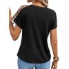 imageAvanova Womens Graphic Letter Print Short Sleeve TShirts Crewneck Casual Summer Cute Tees TopsBlack Leopard