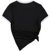imageAvanova Womens Graphic Letter Print Short Sleeve TShirts Crewneck Casual Summer Cute Tees TopsBlack White