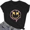 imageAvanova Womens Graphic Letter Print Short Sleeve TShirts Crewneck Casual Summer Cute Tees TopsBlack Yl