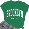 imageAvanova Womens Graphic Letter Print Short Sleeve TShirts Crewneck Casual Summer Cute Tees TopsGreen Bk