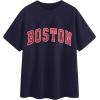 imageAvanova Womens Graphic Letter Print Short Sleeve TShirts Crewneck Casual Summer Cute Tees TopsNavy Boston