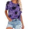 imageAvanova Womens Graphic Letter Print Short Sleeve TShirts Crewneck Casual Summer Cute Tees TopsTie Dye Purple