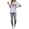 imageAvanova Womens Graphic Letter Print Short Sleeve TShirts Crewneck Casual Summer Cute Tees TopsUsa White