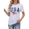 imageAvanova Womens Graphic Letter Print Short Sleeve TShirts Crewneck Casual Summer Cute Tees TopsUsa White
