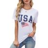imageAvanova Womens Graphic Letter Print Short Sleeve TShirts Crewneck Casual Summer Cute Tees TopsUsa White