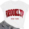 imageAvanova Womens Graphic Letter Print Short Sleeve TShirts Crewneck Casual Summer Cute Tees TopsWhite B