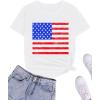 imageAvanova Womens Graphic Letter Print Short Sleeve TShirts Crewneck Casual Summer Cute Tees TopsWhite Flag