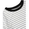imageAvanova Womens Graphic Letter Print Short Sleeve TShirts Crewneck Casual Summer Cute Tees TopsWhite Striped