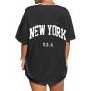 imageAvanova Women Graphic Oversized TShirt Short Sleeve Letter Print Loose Tee TopBlack Ny