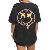 imageAvanova Women Graphic Oversized TShirt Short Sleeve Letter Print Loose Tee TopBlack Smile