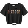 imageAvanova Women Tie Dye Graphic Ripped Tee Shirt Oversized Short Sleeve Distressed Crop TopBlack Bless